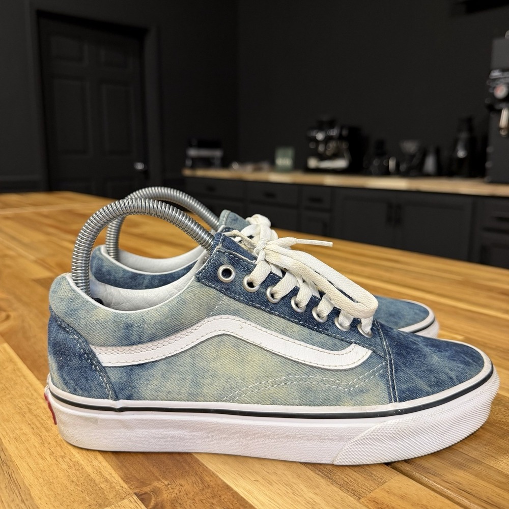 Vans Old Skool Acid Denim Blue Womens Size 8 Mens Sz 6.5 Athletic Shoes Sneakers